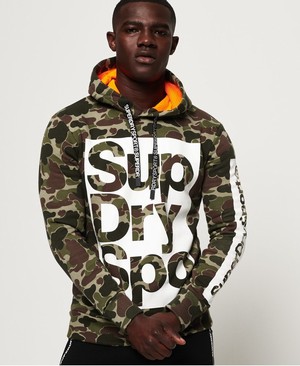 Superdry Combat Boxer Férfi Kapucnis Pulóver Camo/Narancssárga | HYKRL2948